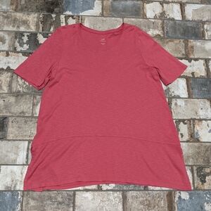 J.Jill Women's XL Pima Cotton Dipped-Hem Tunic Pink top